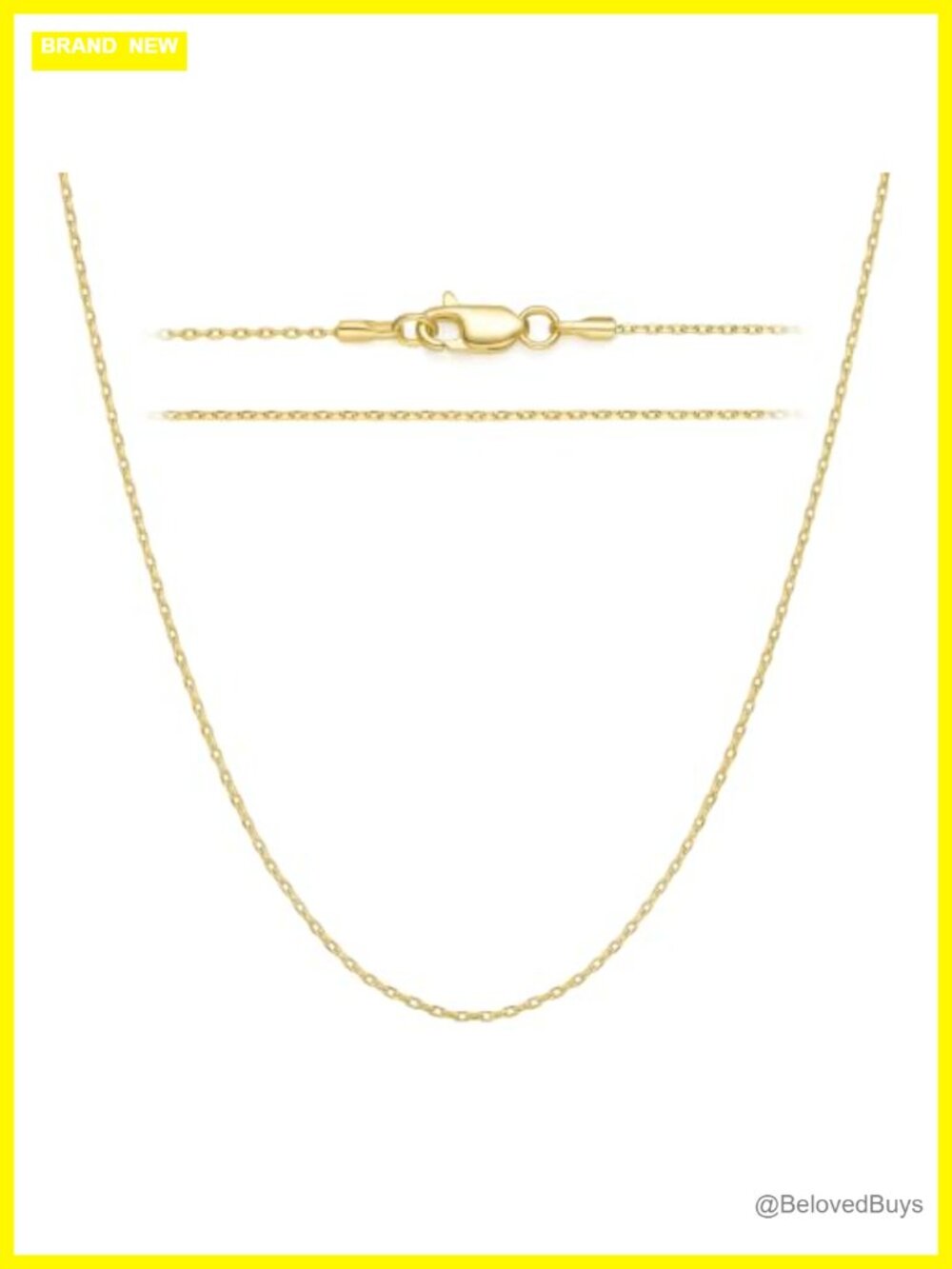 14K Gold Plated Cable Chain Necklace Women Layerable 18in